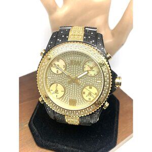 JBW Men's Watch JB-6213-D Jet Setter Diamond Swiss Quartz Multi Time Zone 50mm